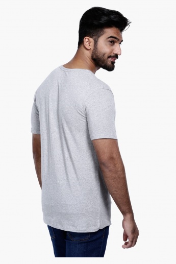 Melange Print V-Neck T-Shirt with Short Sleeves in Slim Fit | T-Shirts ...